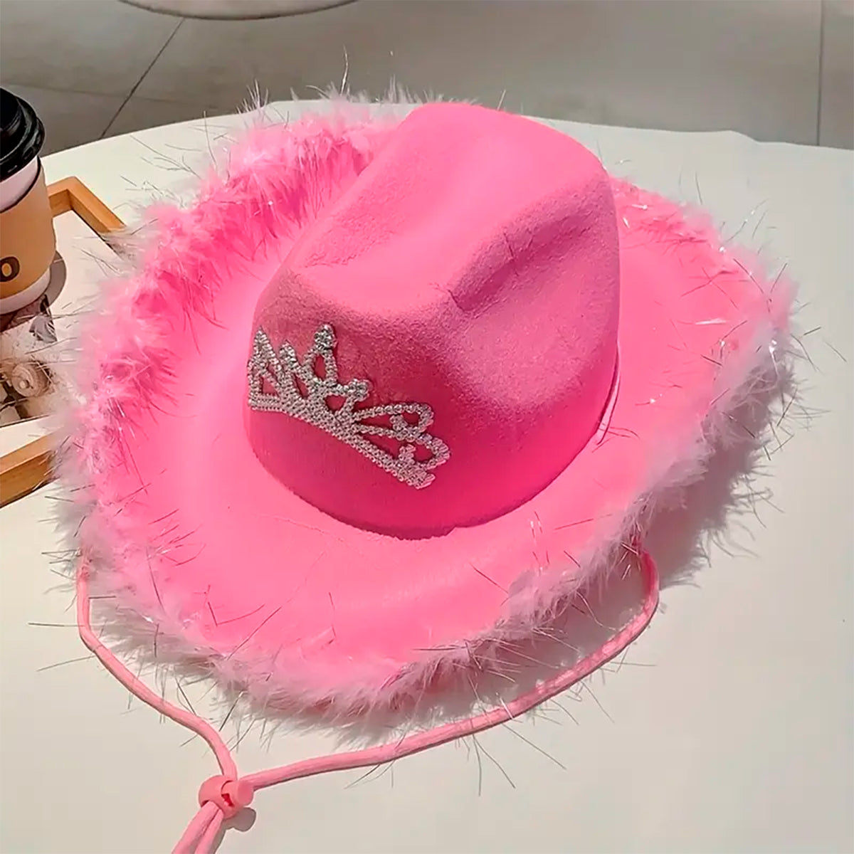 Sombrero Vaquero Rosa LED Princesa Brillante MA-112