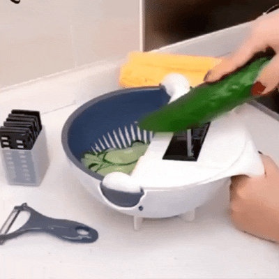 Rallador y Picador de Verduras 9 en 1 Escurridor Multifuncional RPC024