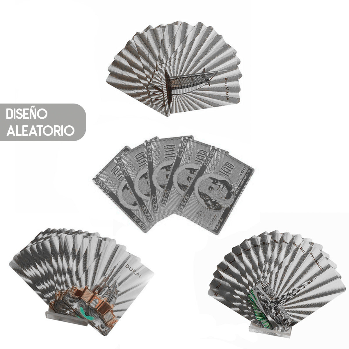 Cartas Remis Baraja metalizadas Poker Naipe Flexible 8077