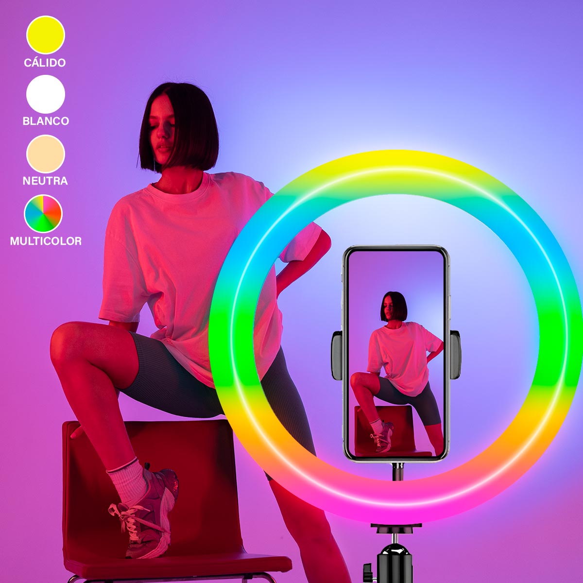 Rgb 33cm Aro De Luz 33 Cm Precio Anillo De Luz LED De 18/13 Pulgadas,