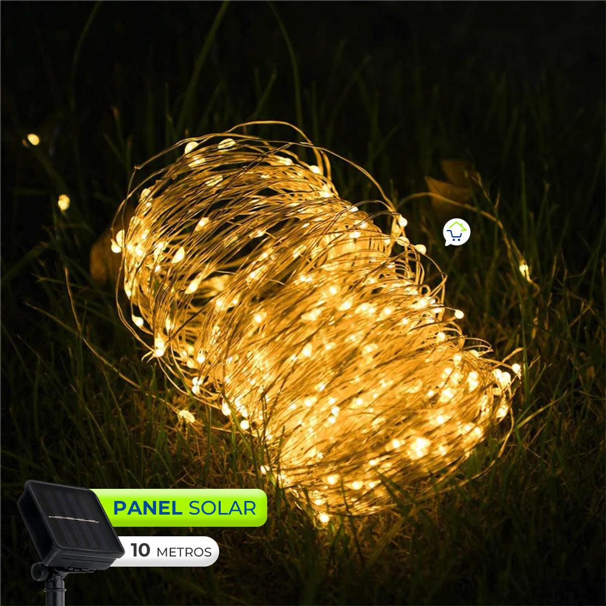 Luz Micro Led Alambre Con Panel Solar 100 LEDS De 10 M Impermeables AS100N