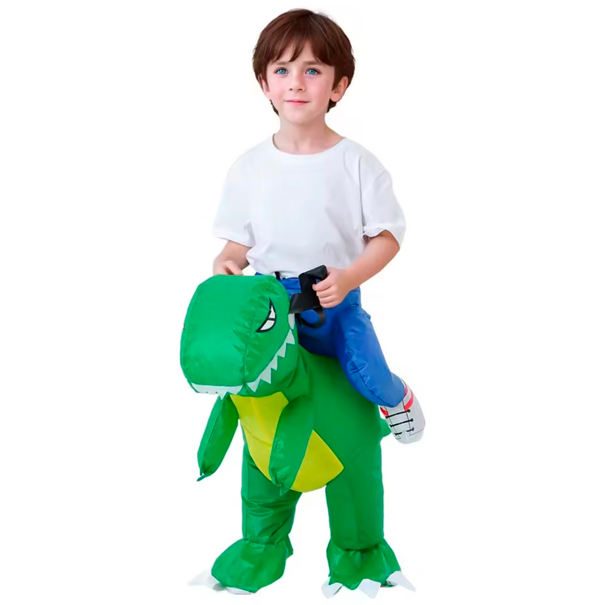 Disfraz De Dinosaurio Verde Inflable Montable Infantil Halloween MA-90