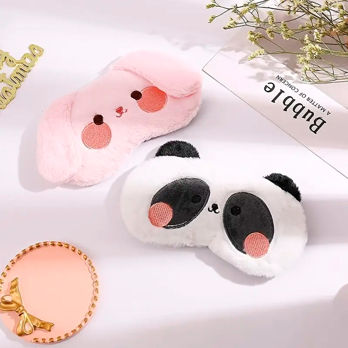 Antifaz Kawaii De Peluche para Dormir Máscara Diseño Animal H3082-3