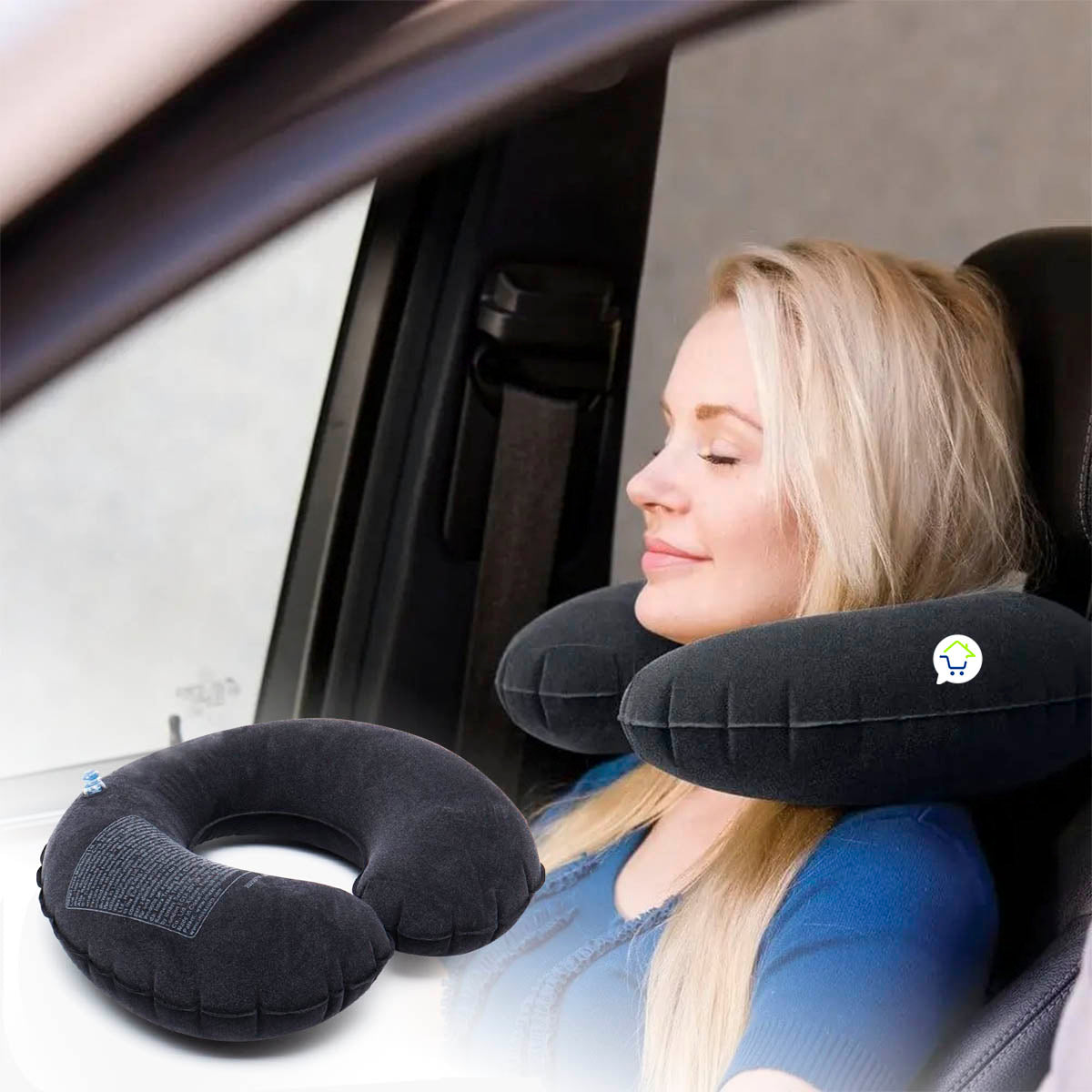 Almohada Inflable Para Cuello Portátil Viajera Multiusos 68675