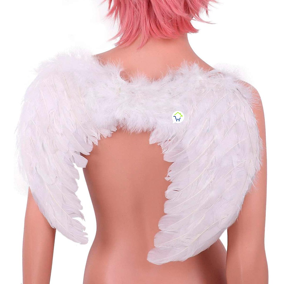 Alas Ángel Pequeñas Blancas Plumas Realistas Disfraz Halloween AF-481