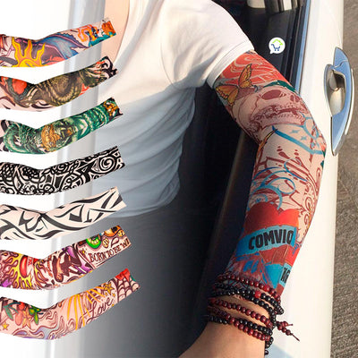 6 Mangas Tatuaje Protección Solar Moto Ciclismo Pesca Moda Tattoo MT01DFS