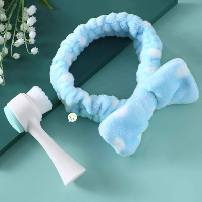 Cepillo Masajeador 2 en 1 + Diadema Para maquillarse Set Limpieza facial MO0374