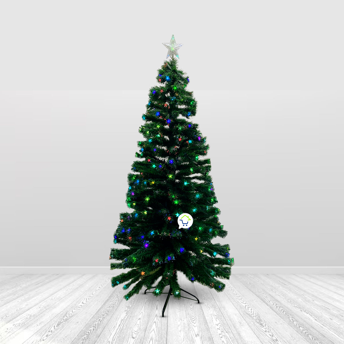 Árbol Navidad Fibra Óptica 210 cm 7 Colores Tupido RF T687