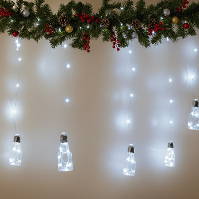 Cortina Micro LED 3 X 1 M Botellas 12 Tiras 192 Luces Blanco 1612