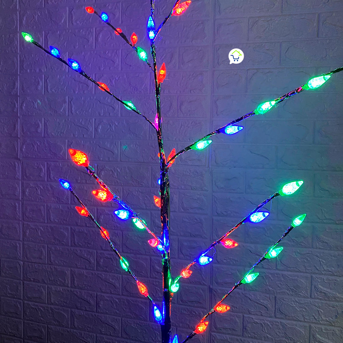 Árbol De Navidad Ramas LED Minimalista Chamizo Decoración Multicolor YG127M