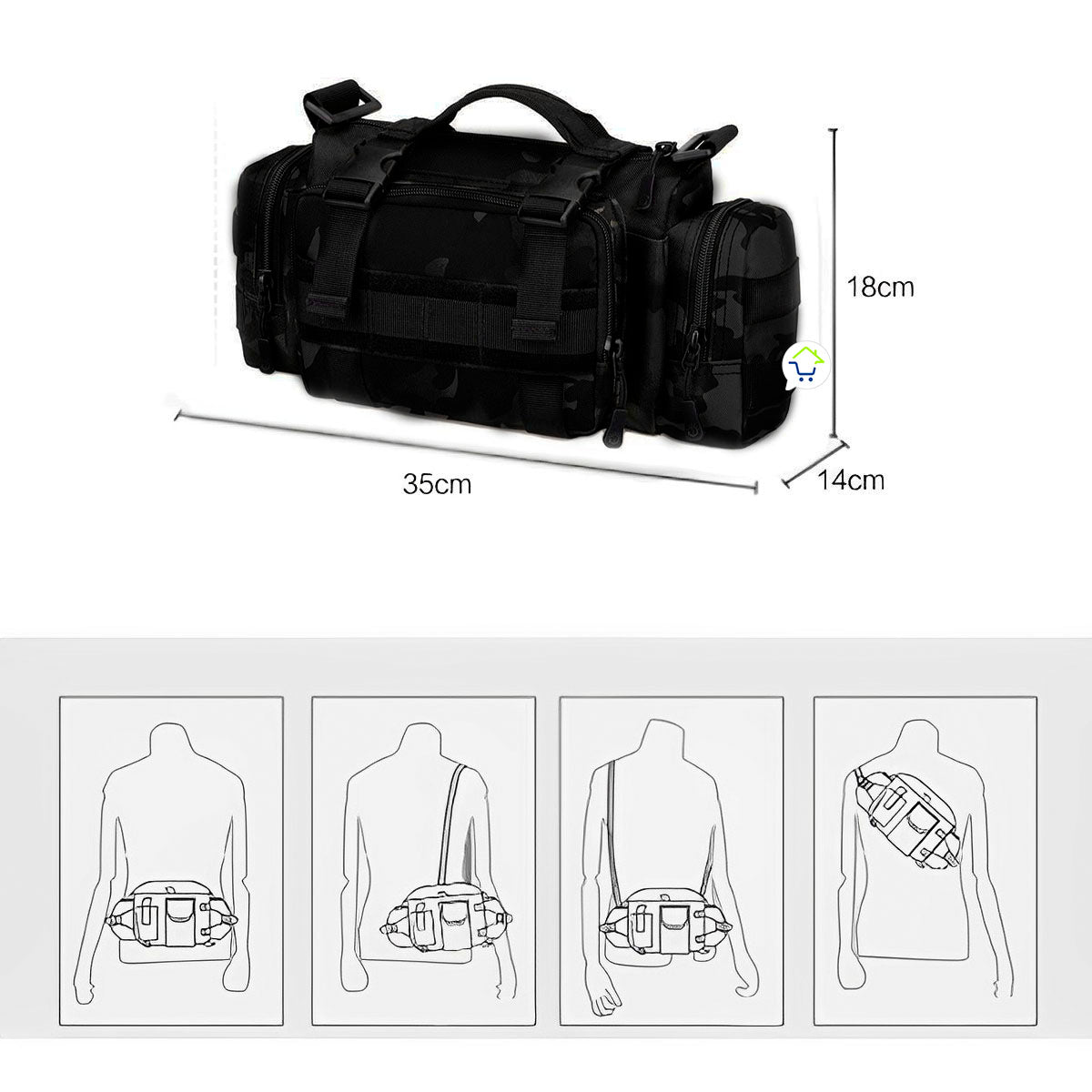 Riñonera Táctica Militar Bolso Canguro AE-452-CP