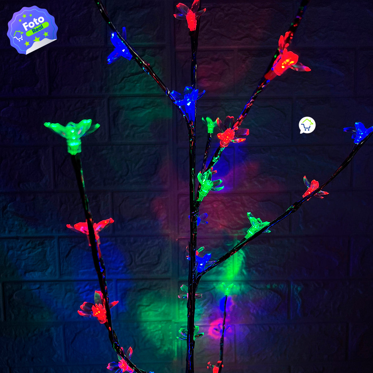 Árbol De Navidad Ramas LED Minimalista Chamizo Decoración Multicolor YG127M