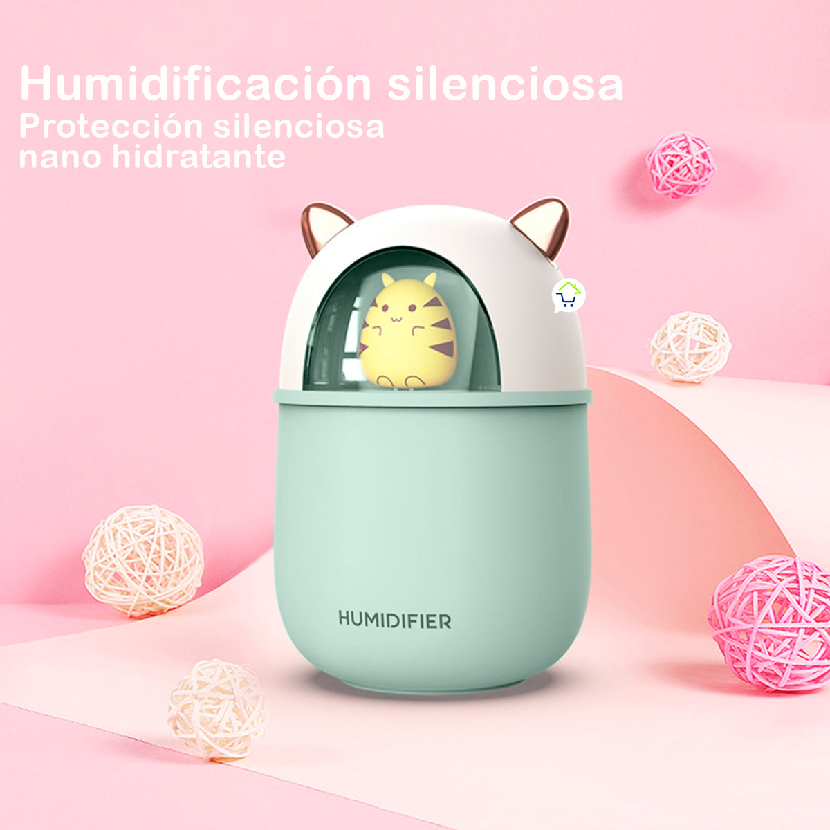 Humidificador Difusor Aromas LED Kawaii Ambientador Aromaterapia A108