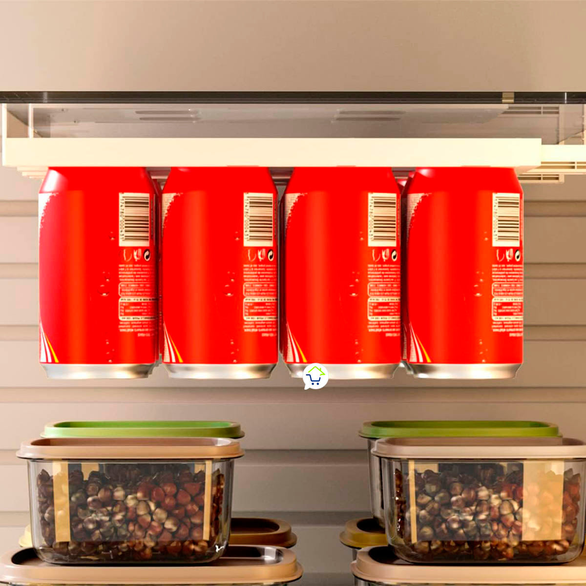 Organizador De Bebidas X2 Latas Nevera Ahorra Espacio Refrigerador CENC-042X2