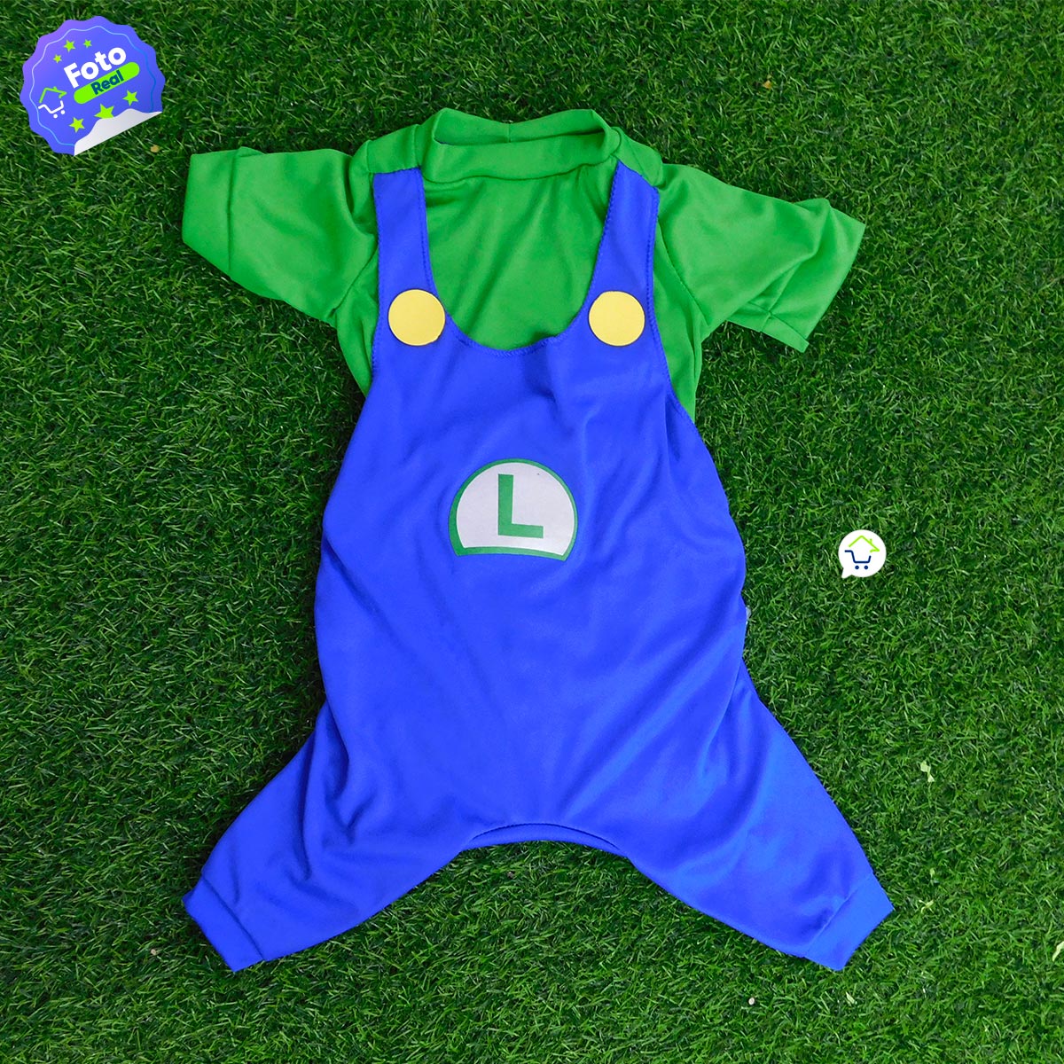 Disfraz Luigi Para Perro Gato Mascotas  Halloween GD01LUIG