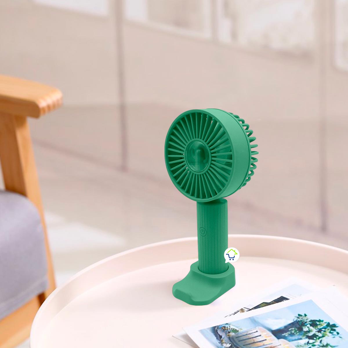 Mini Ventilador De Mano Recargable Soporte Base Celular SQ321