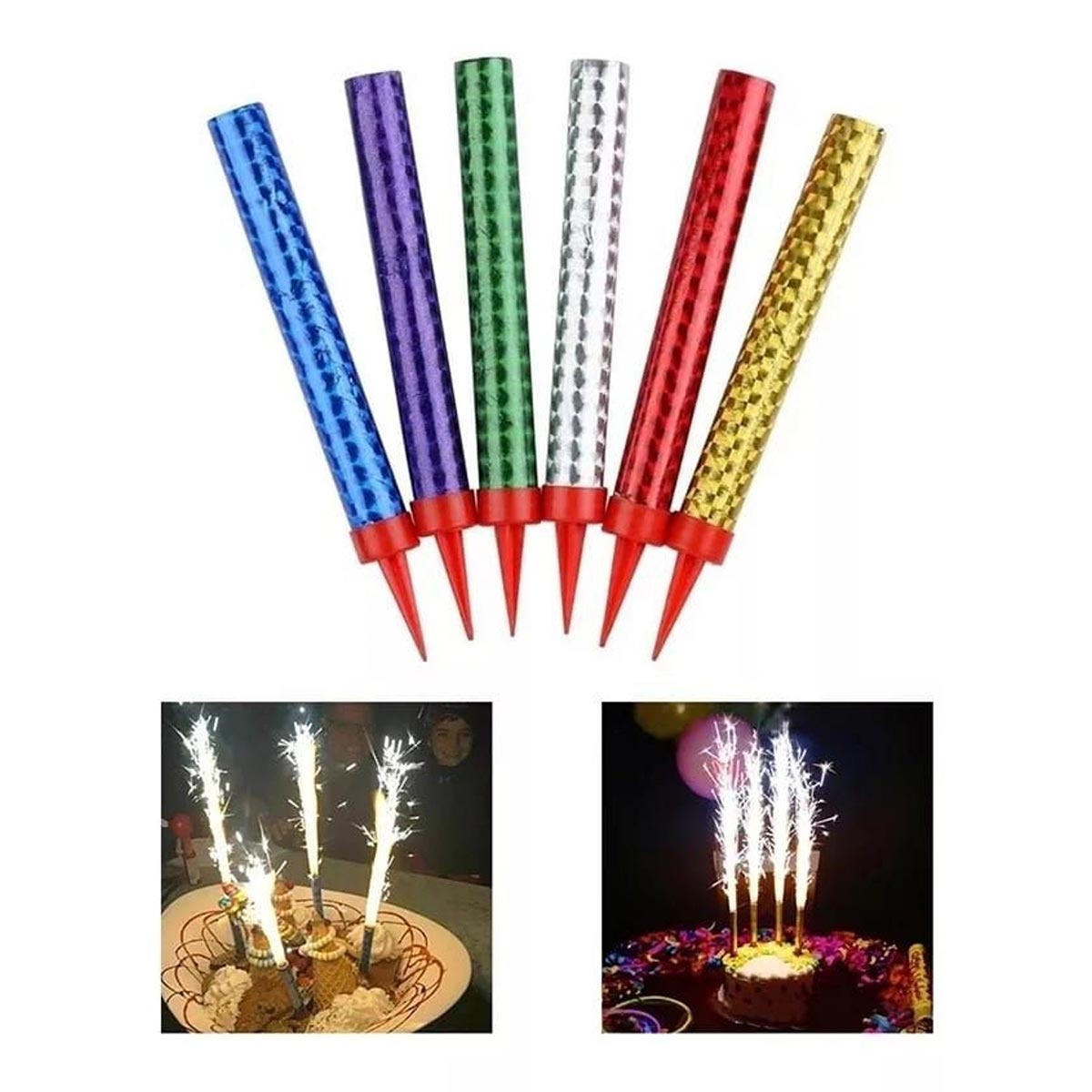 Velas Volcán Mágicas X6 Para Cumpleaños 1 Minuto WF9012