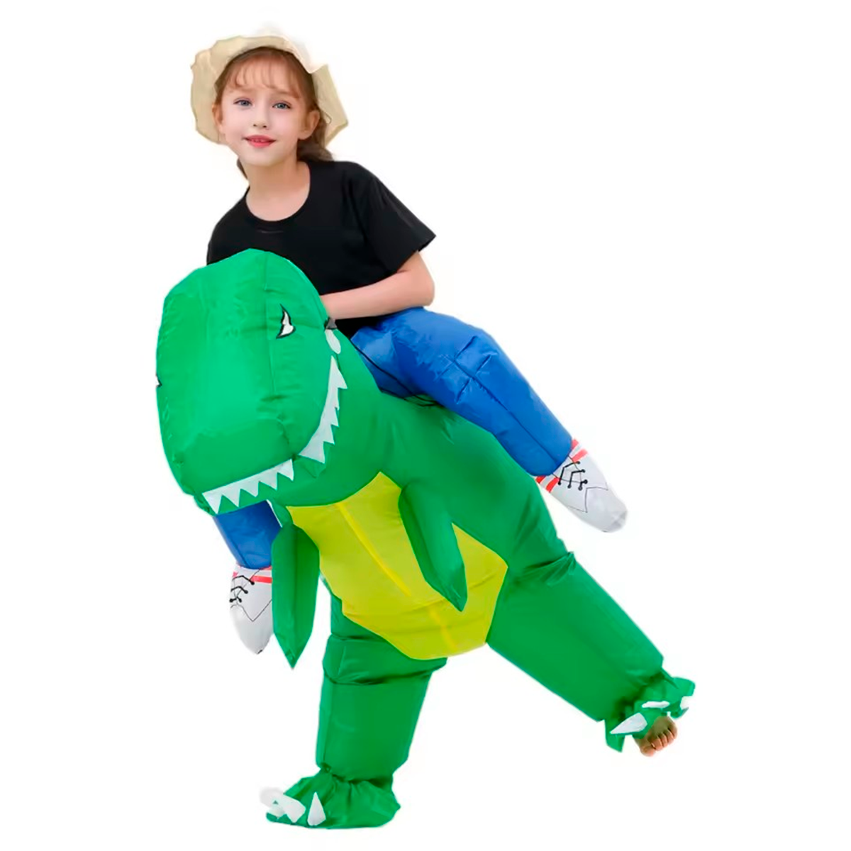 Disfraz De Dinosaurio Verde Inflable Montable Infantil Halloween MA-90