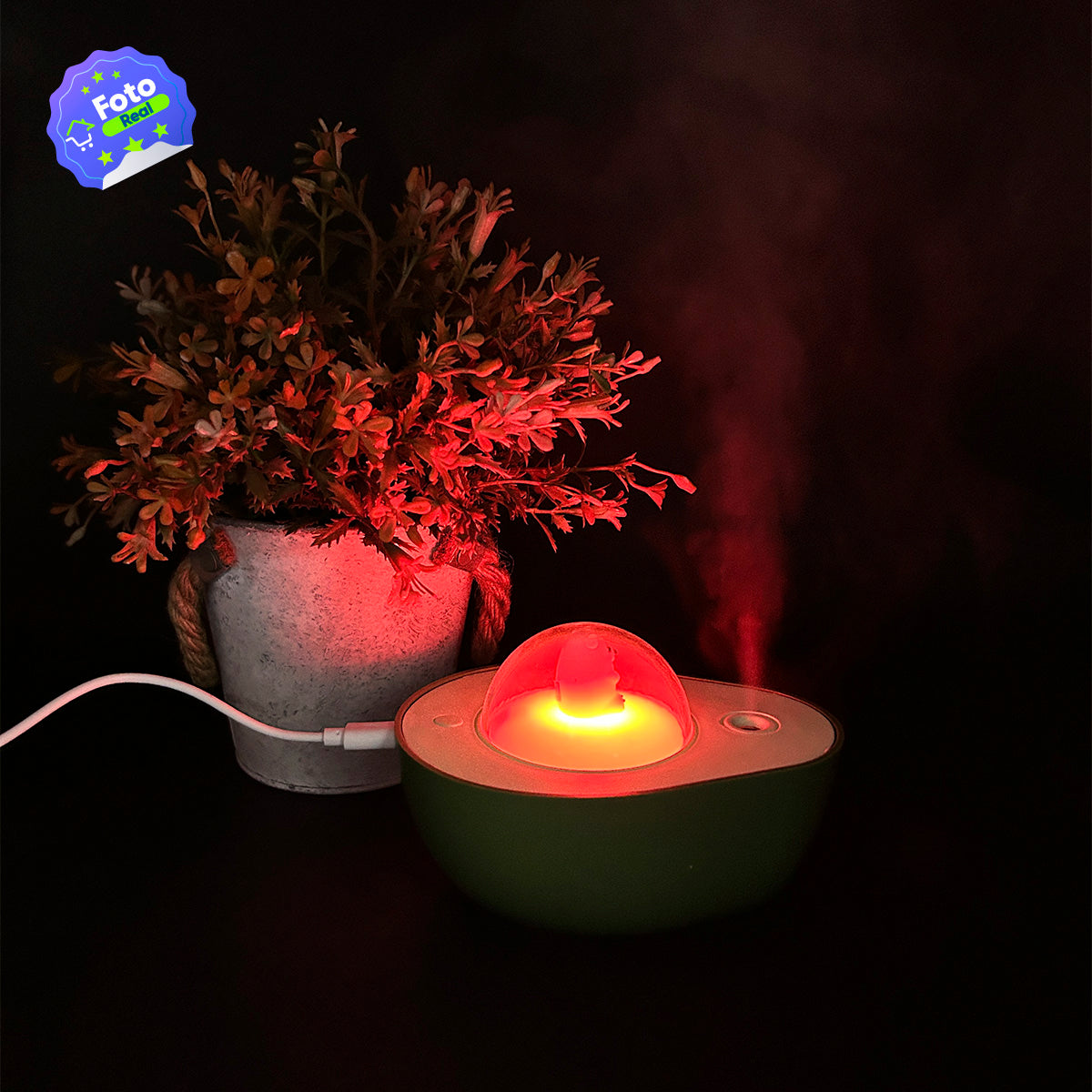 Humidificador De Aguacate Difusor De Aromas y Luces RGB PVT-SQ001