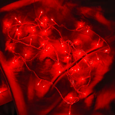 Cortina de Luces LED Rojas 6 m Decoración Navideña y Festiva para Hogar 1404-E100L