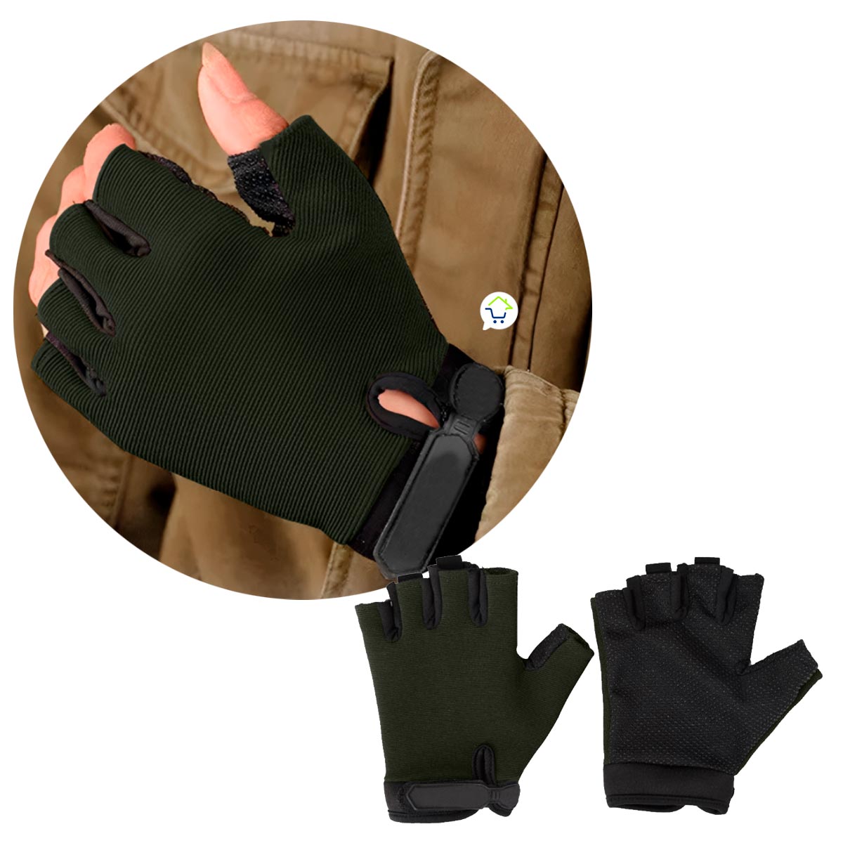 Guantes Tactitos Medio Dedo Antideslizante AE344