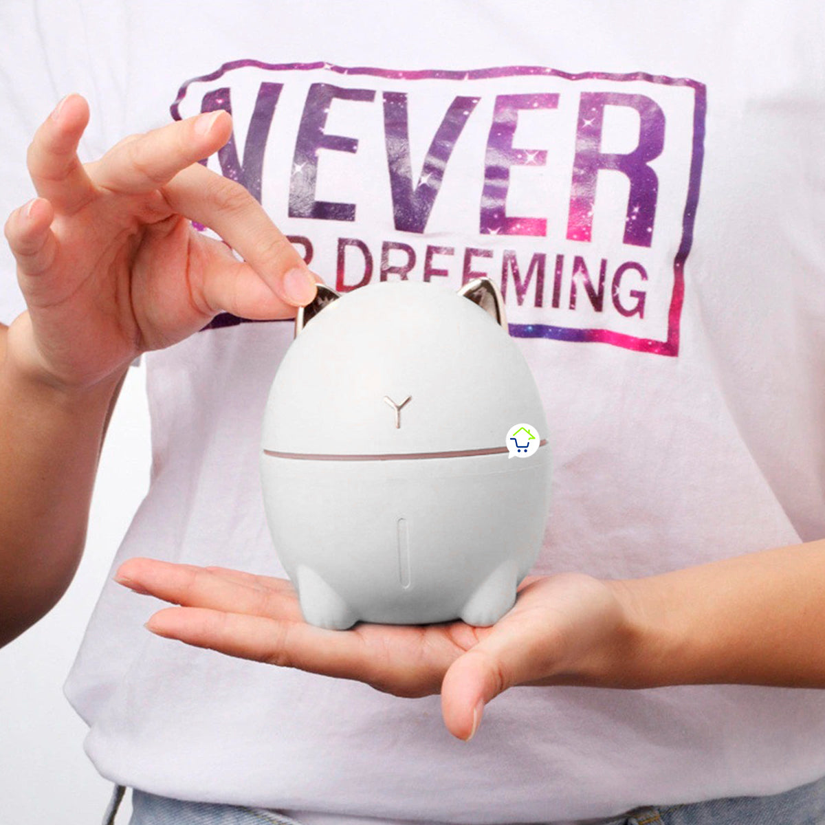 Mini Humidificador USB Luz LED Gato Difusor DDM1