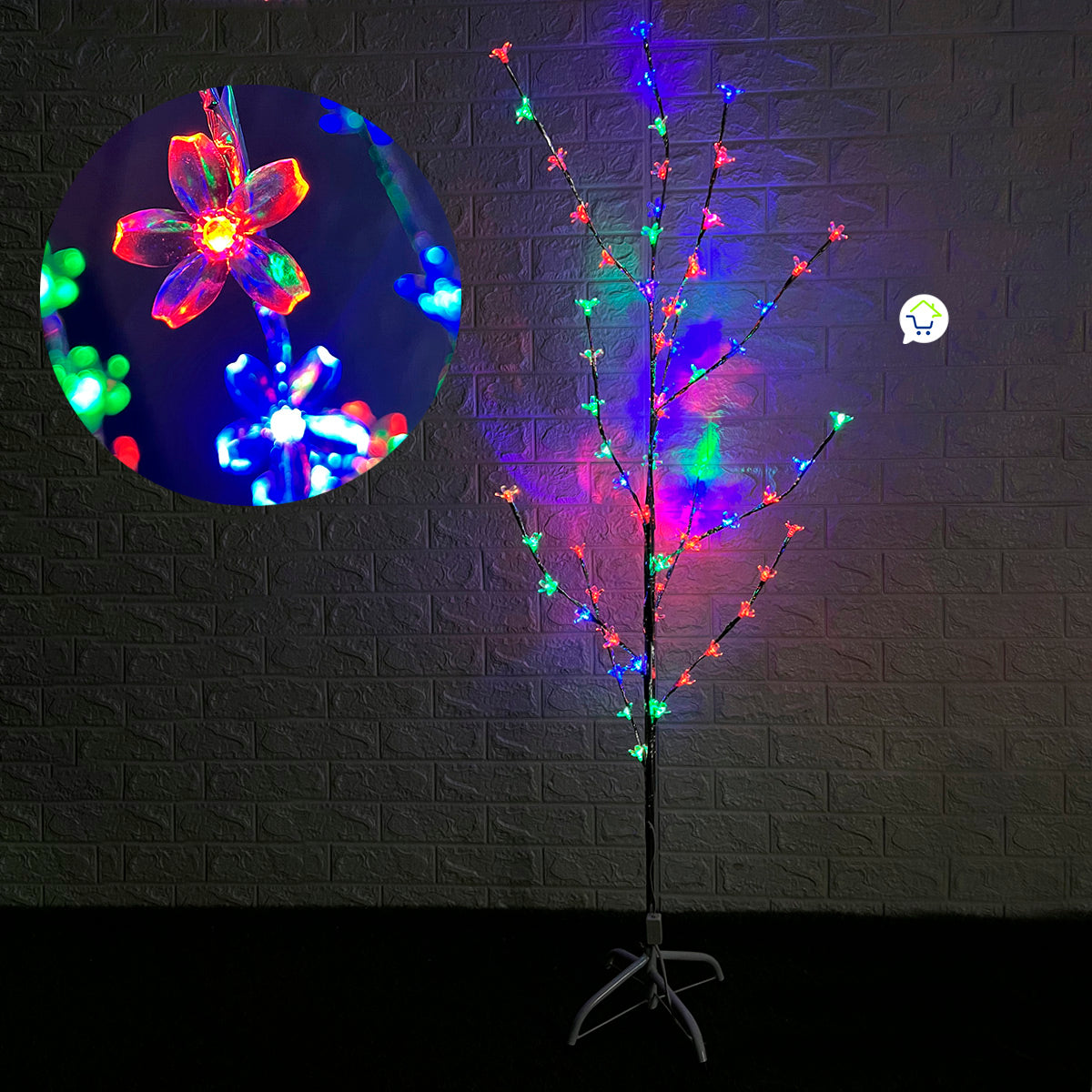 Árbol De Navidad Ramas LED Minimalista Chamizo Decoración Multicolor YG127M