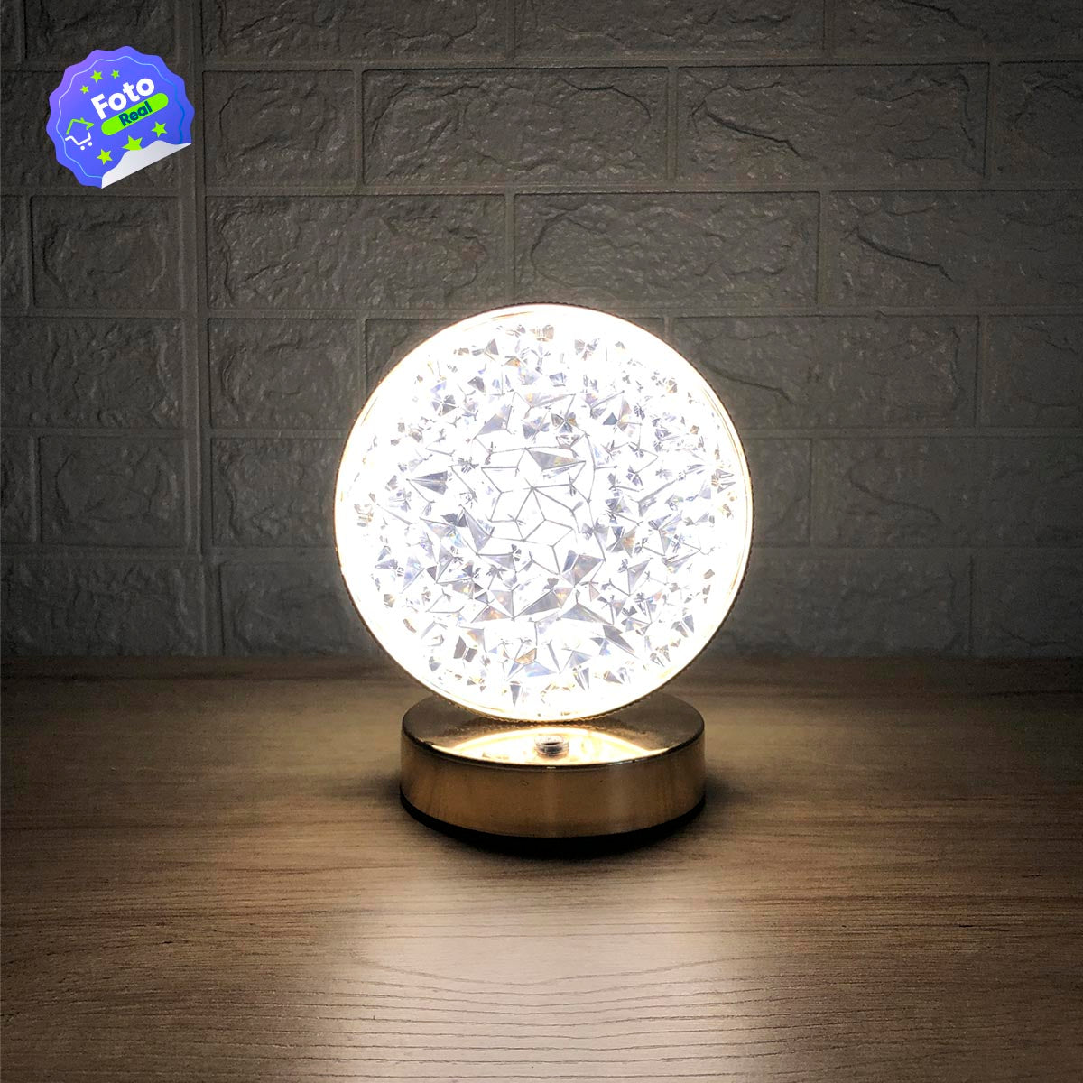 Lámpara Táctil Efecto Cristal Mesa De Noche Recargable LAIPARA-2
