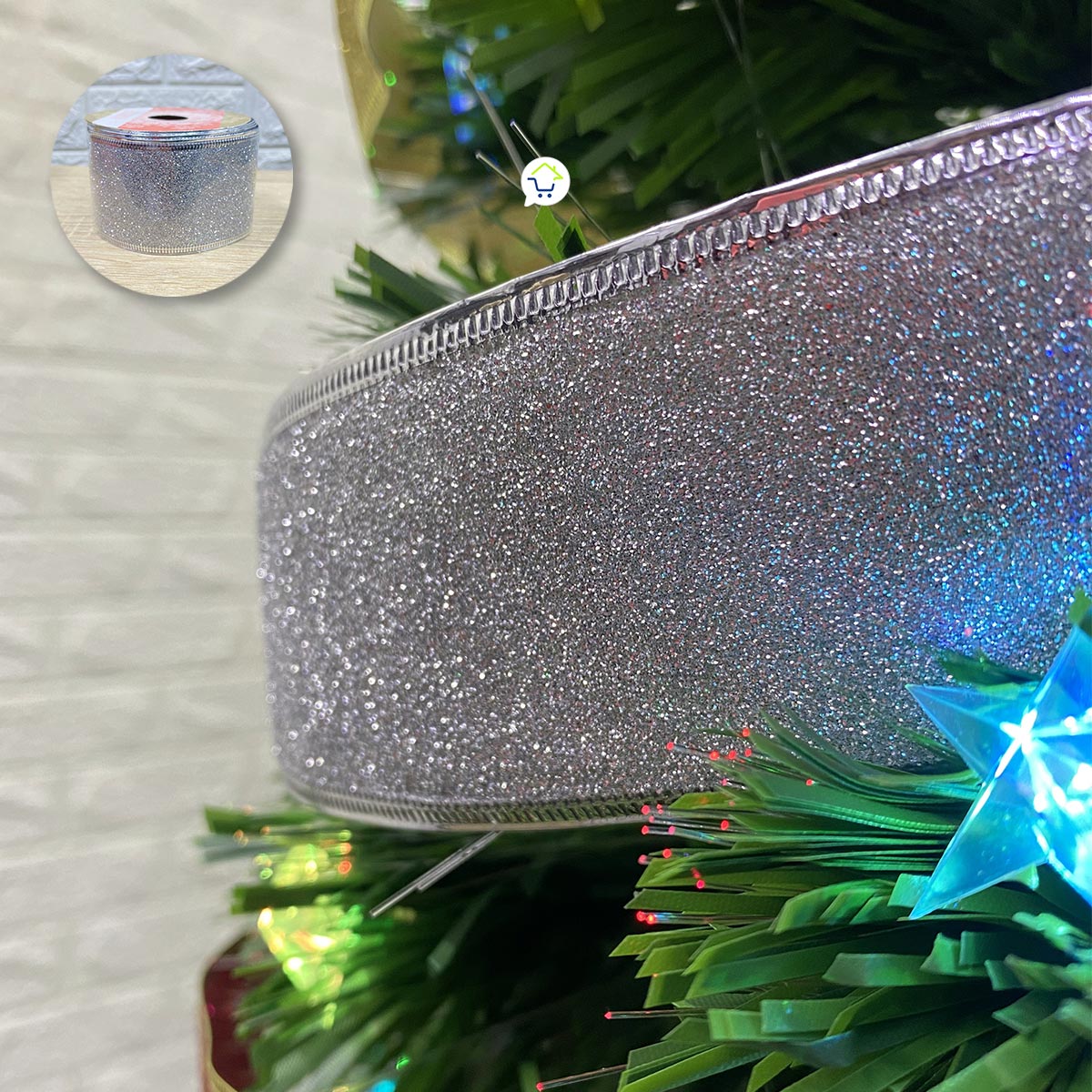Cintas Decorativa Navideña Glitter x5 Rollos 9.15M CH23-2