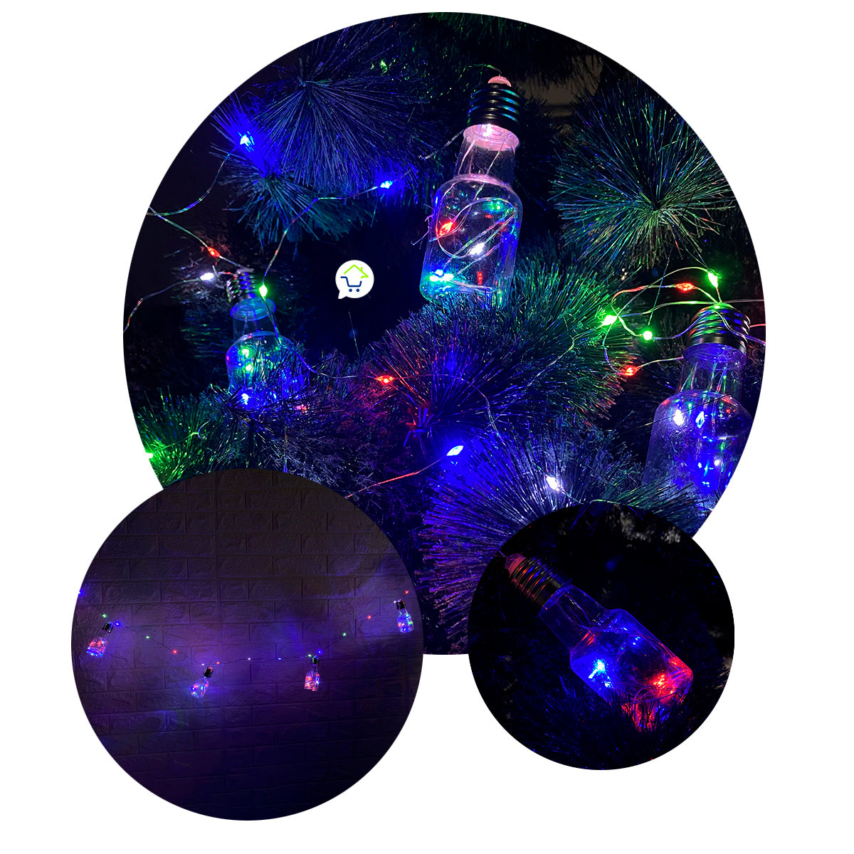 Guirnalda Luces Micro Led Botellas x10 Navidad 3.3M 1648