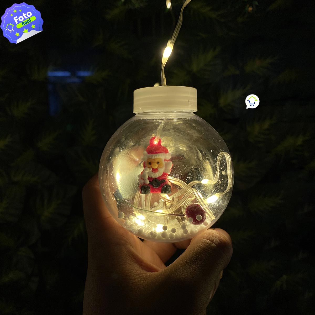 Cortina Intercalada Papá Noel Bolas con Aros 3M 150 LEDS CBN150N