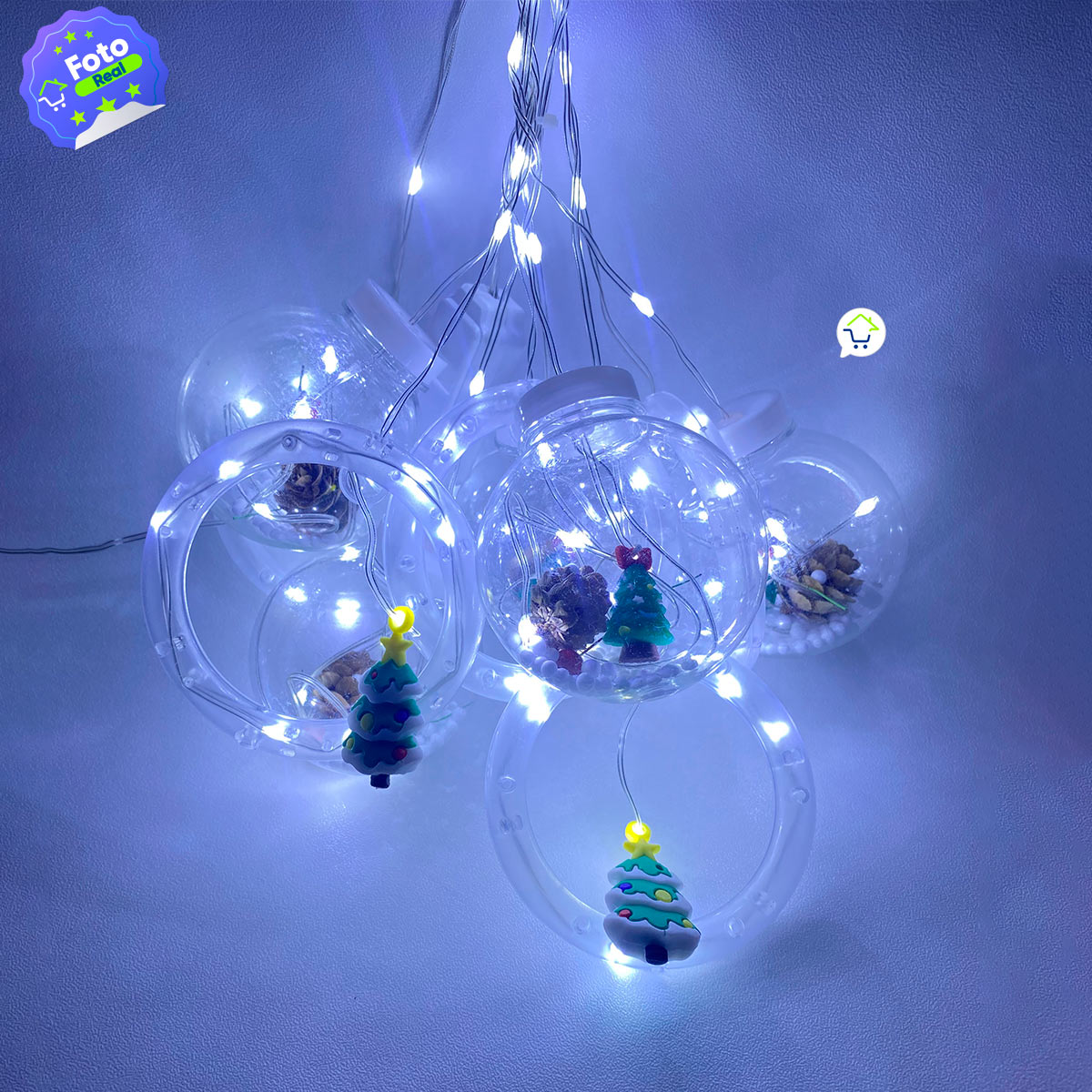 Cortina intercaladas 3 M Bolas Mágicas Navideñas JTX22-2-W