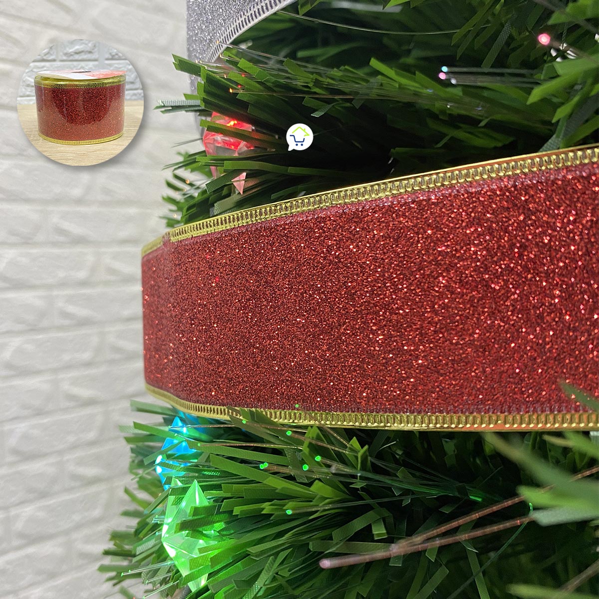 Cintas Decorativa Navideña Glitter x5 Rollos 9.15M CH23-2