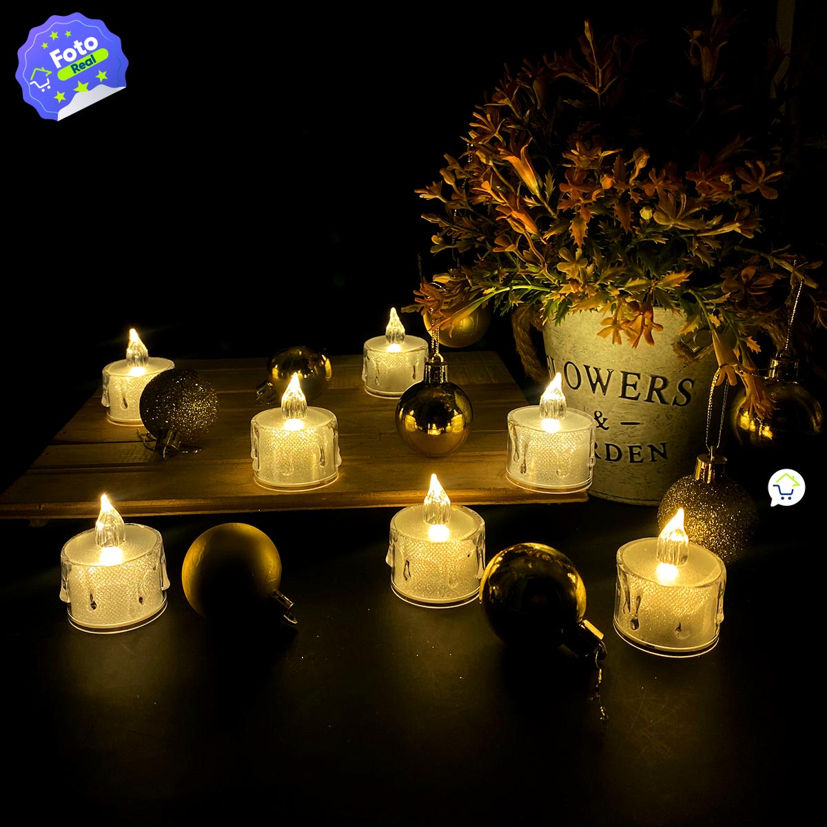 Velas Led X24 Efecto Cristal Decoración Hogar 🕯️ SLT20501