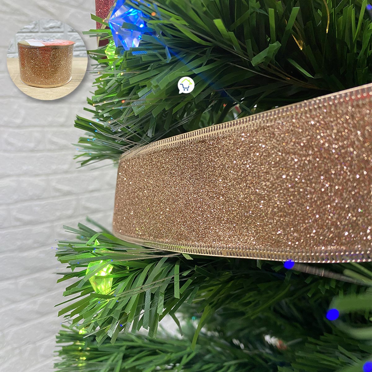 Cintas Decorativa Navideña Glitter x5 Rollos 9.15M CH23-2