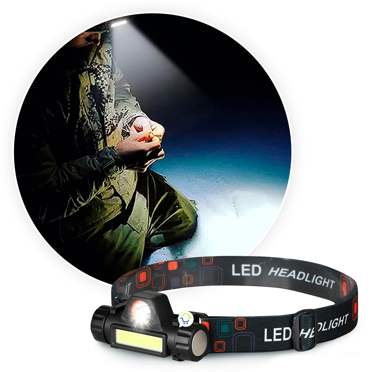 Linterna Minera LED USB 2 Modos Faro Luz Manos Libres BY101