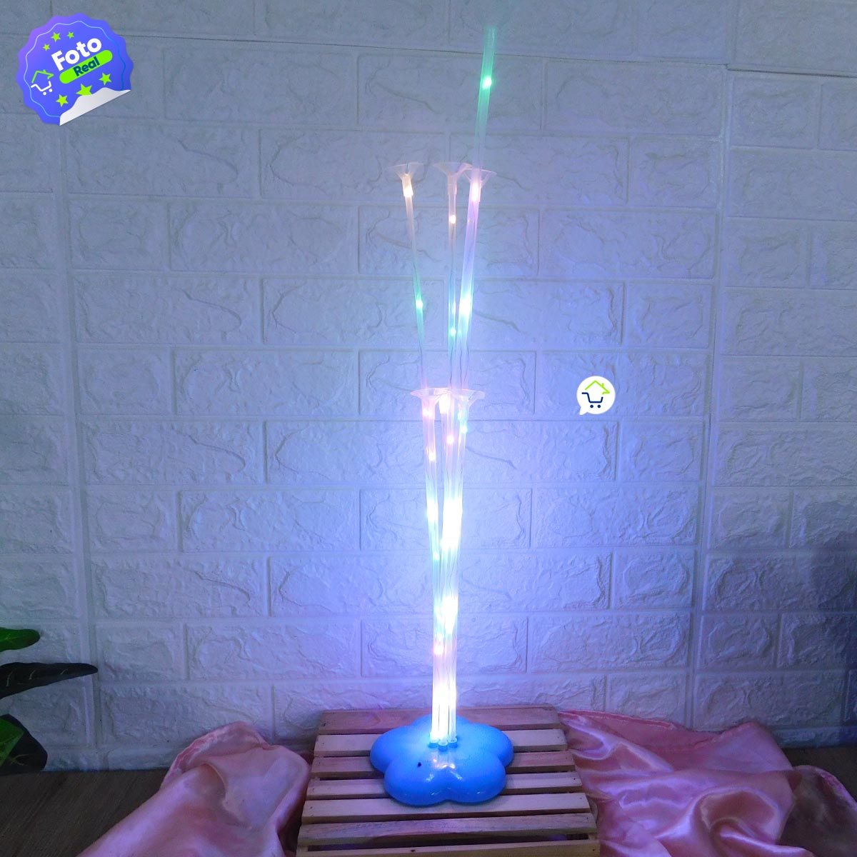 Base Globos + Luces Micro Led + 7 Tubos para Globos RF X LUZ