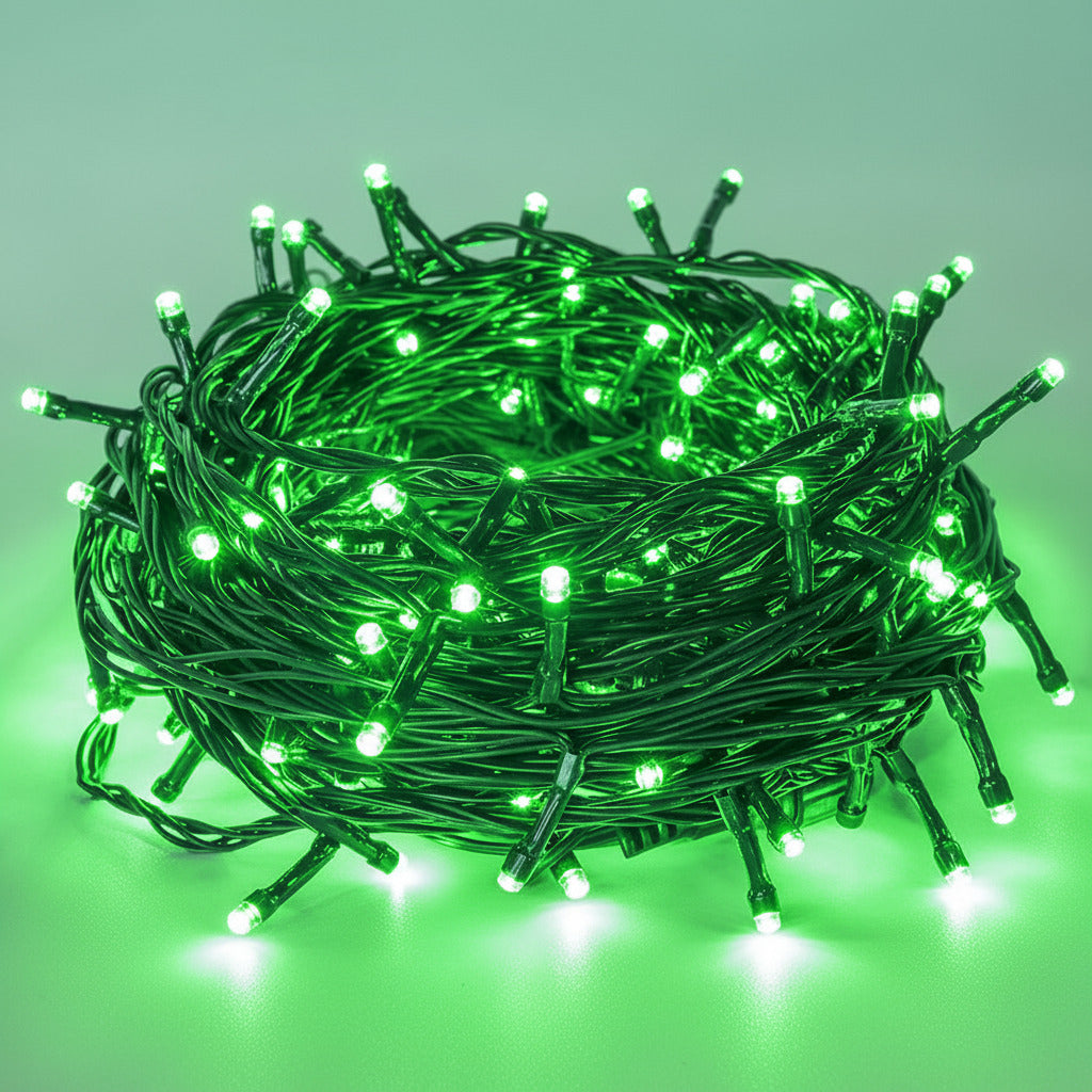 Extensión Lineal Luces LED 18 Metros 288 LED Navideñas Cable Verde 1460