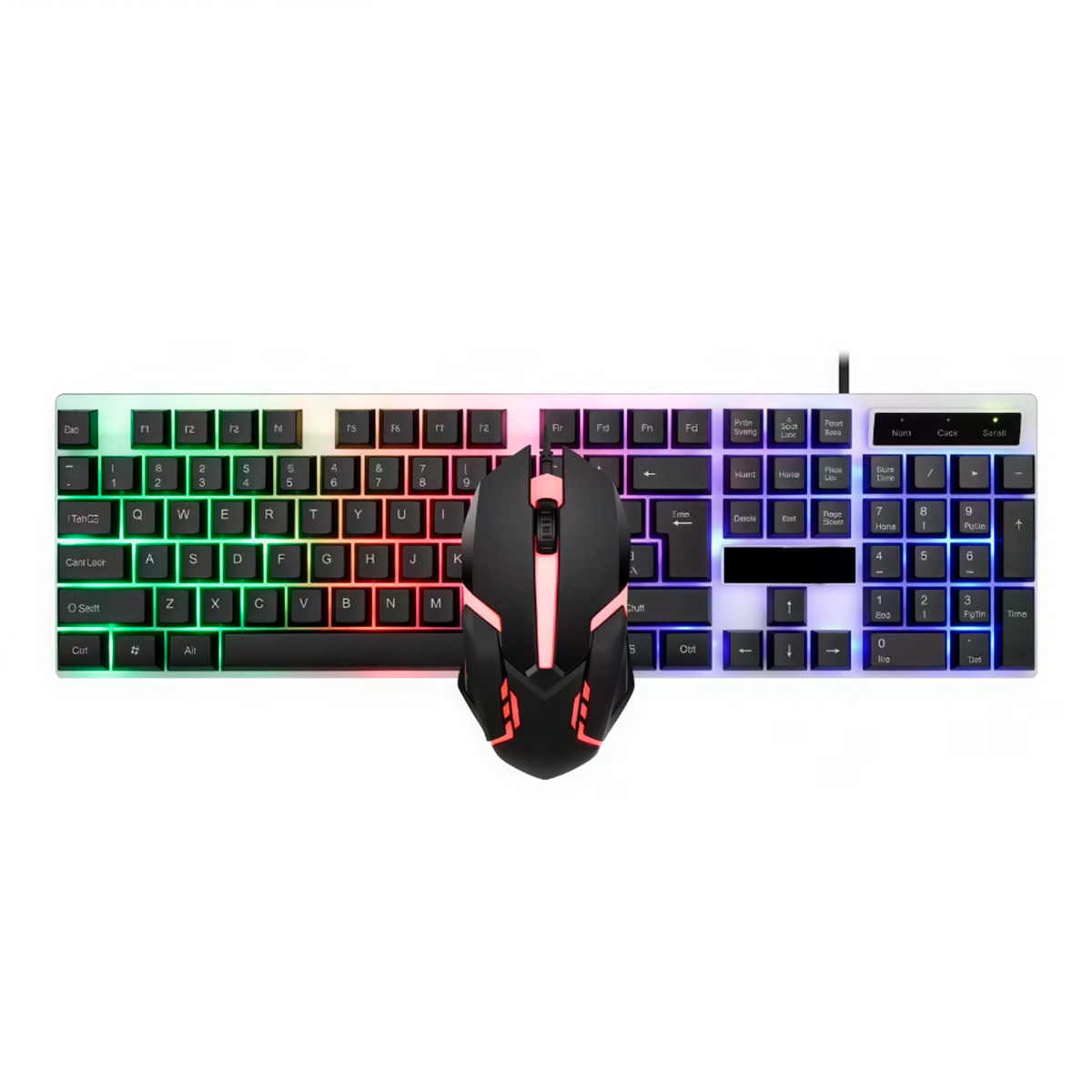Combo Teclado Gamer Retroiluminado RGB + Mouse Gaming LED Alambrico KT-288