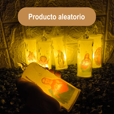 Velas LED X3 Religiosas 16cm Decorativas Luz Cálida Hogar Altar LR1130