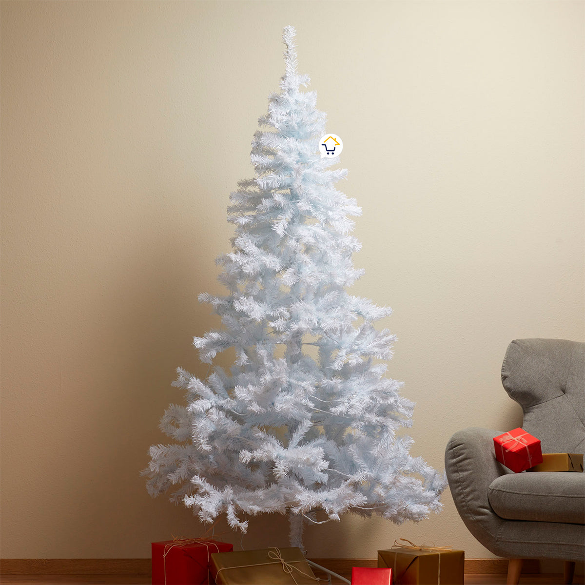 Árbol Navidad Blanco 1.80 M 720 Ramas + Estrella + Base 209
