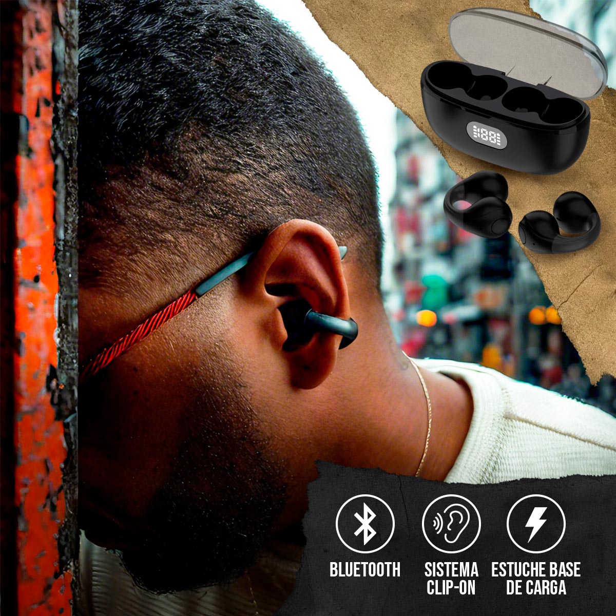 Audífonos Inalámbricos Clip-On Estuche De Carga F50
