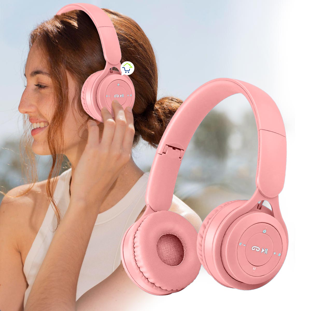 Audífonos Inalámbricos Bluetooth Audifonos Bluetooth Color Rosa
