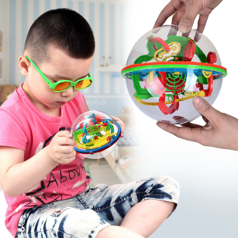 Bola de laberinto, juego interactivo 3D de esfera de laberinto (4.7 in, 4.7  pulgadas) con 100 obstáculos, laberinto, rompecabezas de bola para niños
