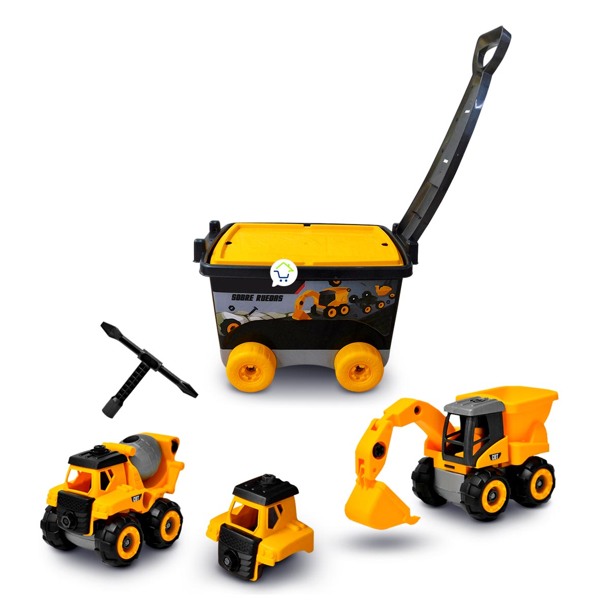 Caja Construcción 54 piezas Vehículos Armables Excavadora Volqueta PF122