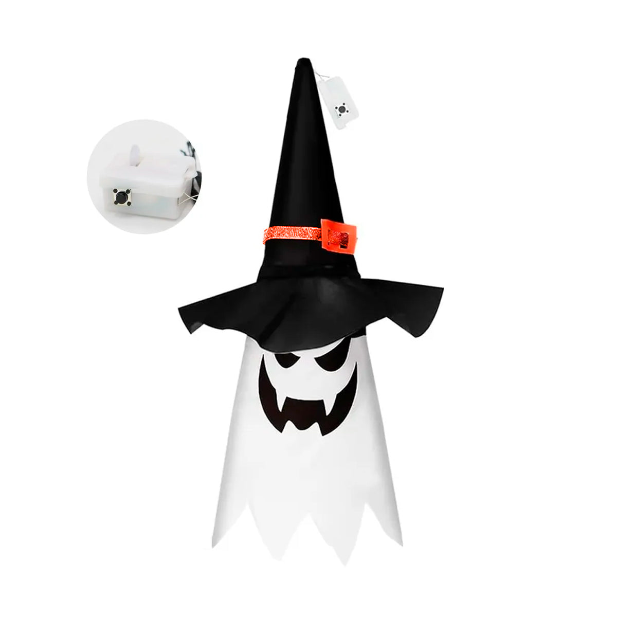 Fantasma Iluminado Colgante con Sombrero de Bruja Decoración Halloween 936-4