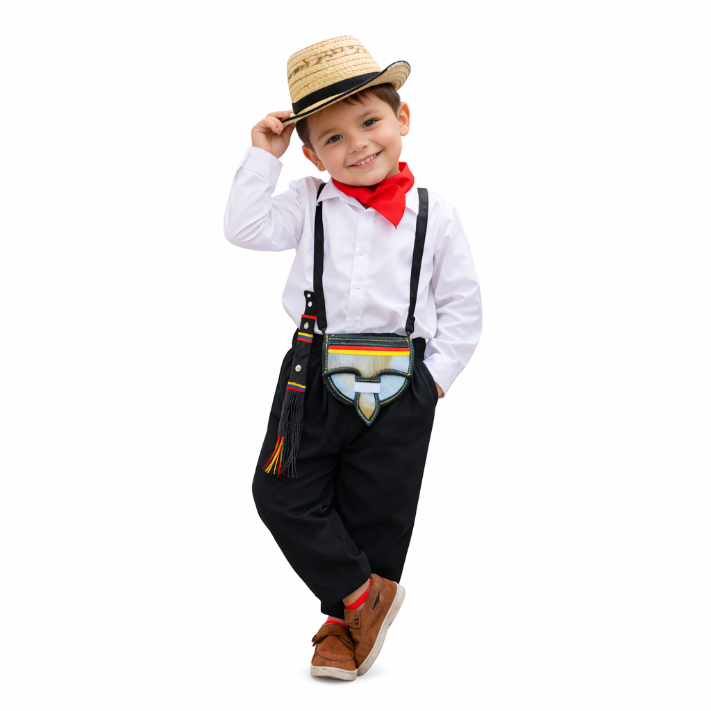 Traje Típico Niño Disfraz Feria Flores X6 Piezas Et000018
