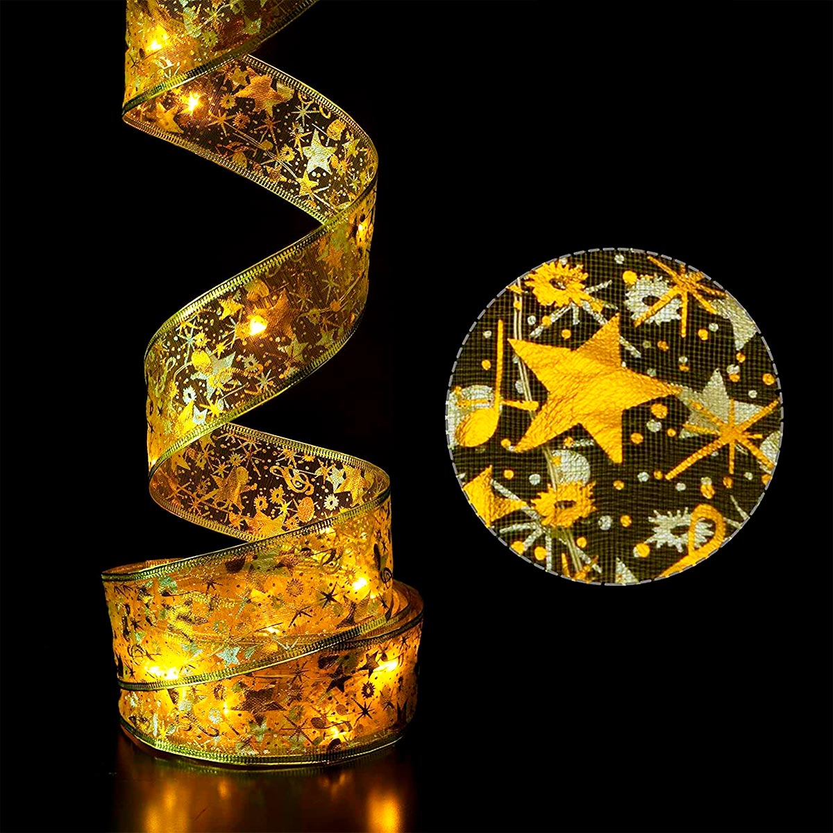 Cinta Navideña Con Luces LED Inalámbrica 5 M Decorativa C2019