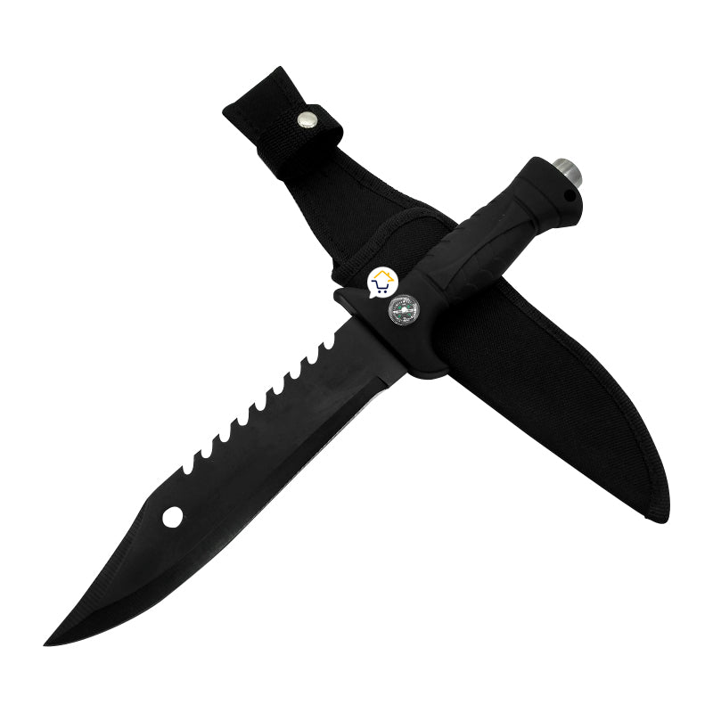 Cuchillo Táctico Camping Supervivencia Pesca + Estuche Rambo