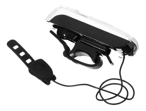 Linterna Led Bicicleta Con Pito Recargable Usb Solar 045